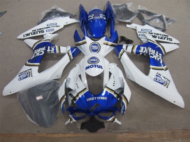Carénage Moto GSXR 600 K8 2008-2010 - Blanc Lucky Strike Bleu Motul