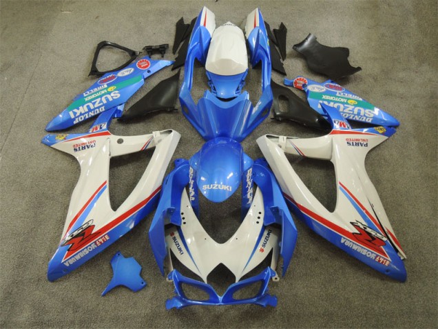 Carénage Moto GSXR 600 K8 2008-2010 - Bleu Blanc avec Décalque Carénage Moto GSXR 600 K8 2008-2010 - Bleu Blanc avec Décalque