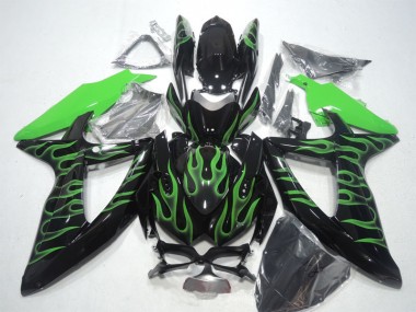 Carénage Moto GSXR 600 K8 2008-2010 - Noir Vert Flamme