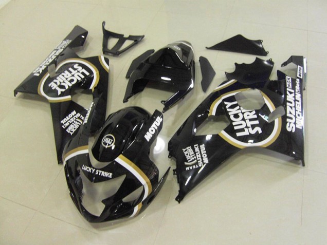 Carénage Moto GSXR 750 K4 2004-2005 - Noir Blanc Lucky Strike Motul Carénage Moto GSXR 750 K4 2004-2005 - Noir Blanc Lucky Strike Motul