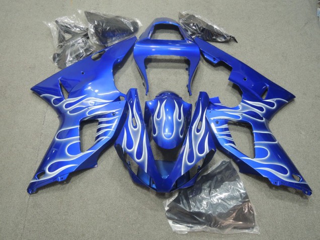Carénage Moto R1 2000-2001 - Bleu Blanc Flamme Carénage Moto R1 2000-2001 - Bleu Blanc Flamme