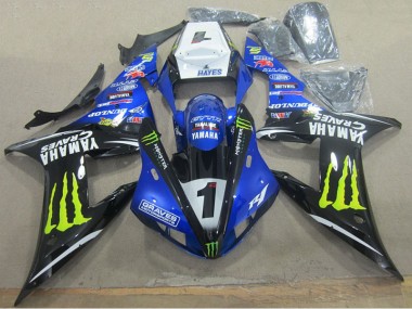 Carénage Moto R1 2002-2003 - Bleu Noir Graves 1