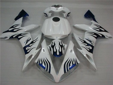 Carénage Moto R1 2004-2006 - Blanc Bleu Flamme