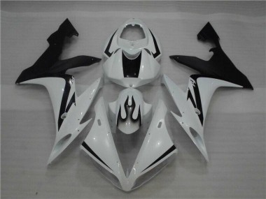 Carénage Moto R1 2004-2006 - Blanc Noir Flamme