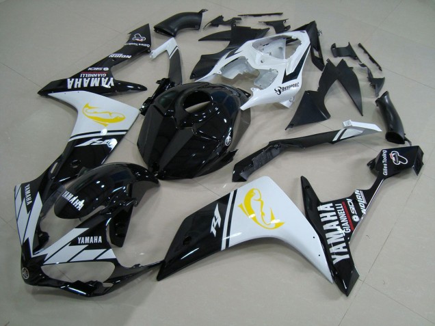 Carénage Moto R1 2007-2008 - Noir Blanc Dolphin Carénage Moto R1 2007-2008 - Noir Blanc Dolphin
