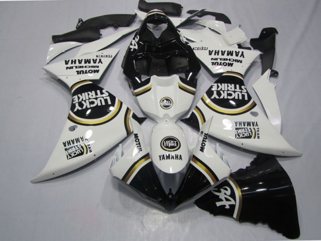 Carénage Moto R1 2009-2011 - Noir Blanc Lucky Strike Carénage Moto R1 2009-2011 - Noir Blanc Lucky Strike