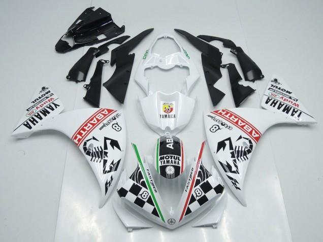 Carénage Moto R1 2012-2014 - Blanc Noir Abrath Carénage Moto R1 2012-2014 - Blanc Noir Abrath