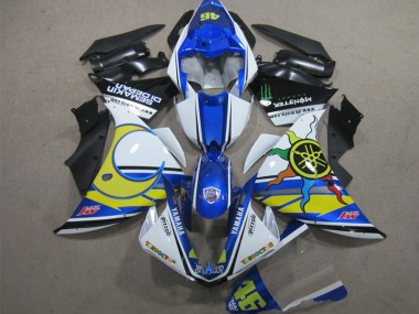 Carénage Moto R1 2012-2014 - Bleu Blanc Jaune 46