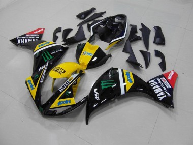 Carénage Moto R1 2012-2014 - Jaune Noir Monster