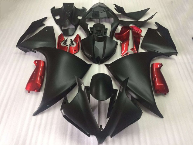 Carénage Moto R1 2012-2014 - Noir Mat Brillant Rouge Carénage Moto R1 2012-2014 - Noir Mat Brillant Rouge