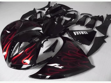 Carénage Moto R1 2012-2014 - Rouge Noir Flamme