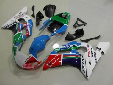 Carénage Moto R6 1998-2002 - Bleu Blanc Vert Rouge Wudy Motul Dunlop
