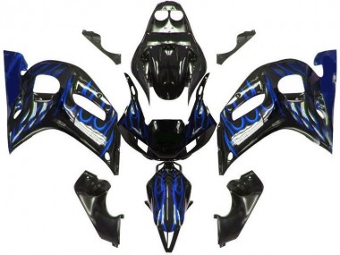 Carénage Moto R6 1998-2002 - Noir Bleu Flamme