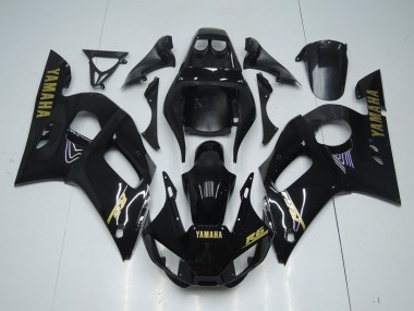 Carénage Moto R6 1998-2002 - Noir Brillant Or Décalque