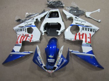Carénage Moto R6 2003-2005 - Blanc Bleu Motul Fiat
