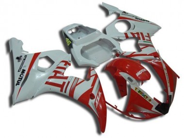 Carénage Moto R6 2003-2005 - Blanc Motul Rouge Fiat