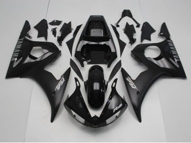 Carénage Moto R6 2003-2005 - Noir avec Argent Décalque