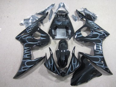 Carénage Moto R6 2003-2005 - Noir avec Flamme