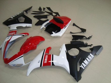 Carénage Moto R6 2003-2005 - Rouge Blanc Noir Mat