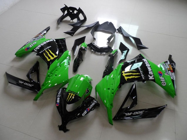 Carénage Moto ZX 300R 2013-2016 - Noir Vert Monster Carénage Moto ZX 300R 2013-2016 - Noir Vert Monster