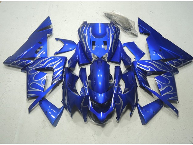 Carénage Moto ZX10R 2003-2005 - Bleu Blanc Flamme Carénage Moto ZX10R 2003-2005 - Bleu Blanc Flamme
