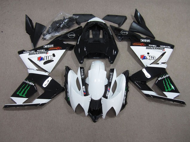 Carénage Moto ZX10R 2003-2005 - Noir Blanc Monster Carénage Moto ZX10R 2003-2005 - Noir Blanc Monster