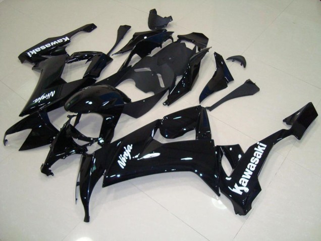 Carénage Moto ZX10R 2008-2010 - Noir Brillant avec Blanc Décalque Carénage Moto ZX10R 2008-2010 - Noir Brillant avec Blanc Décalque