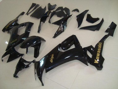Carénage Moto ZX10R 2008-2010 - Noir Brillant avec Or Décalque