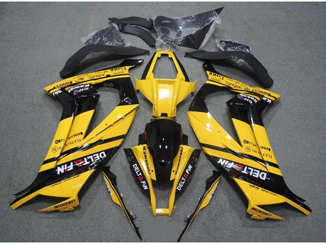 Carénage Moto ZX10R 2011-2015 - Jaune Noir Delt Fin Carénage Moto ZX10R 2011-2015 - Jaune Noir Delt Fin