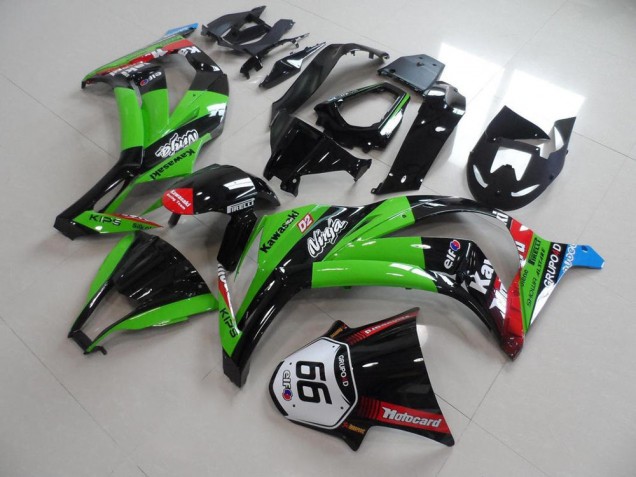 Carénage Moto ZX10R 2011-2015 - Vert Noir avec Number 66 Carénage Moto ZX10R 2011-2015 - Vert Noir avec Number 66