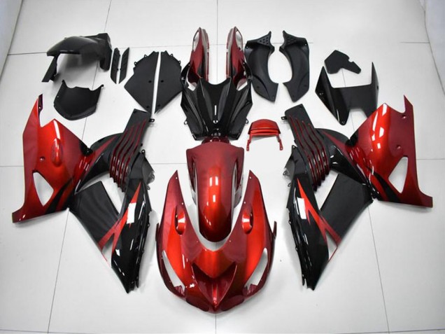 Carénage Moto ZX14R ZZR 1400 2006-2011 - Rouge Noir Carénage Moto ZX14R ZZR 1400 2006-2011 - Rouge Noir