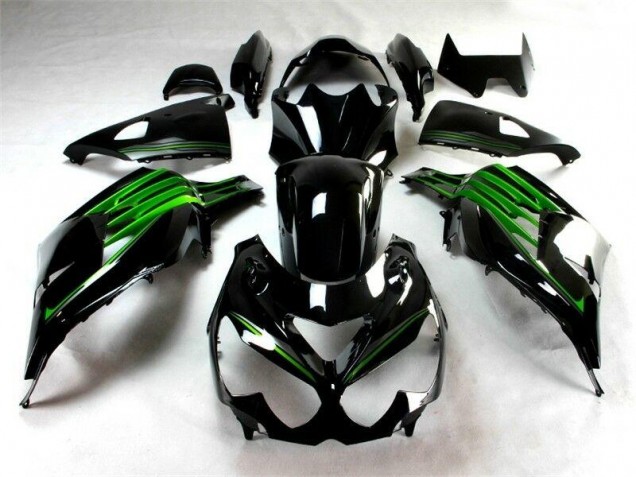 Carénage Moto ZX14R ZZR 1400 2012-2021 - Noir Vert Carénage Moto ZX14R ZZR 1400 2012-2021 - Noir Vert