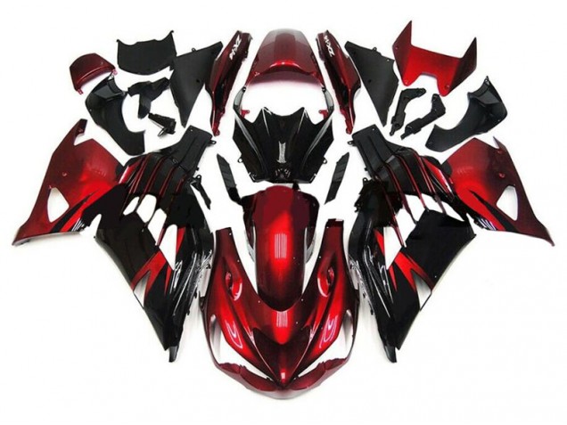 Carénage Moto ZX14R ZZR 1400 2012-2021 - Rouge Noir Carénage Moto ZX14R ZZR 1400 2012-2021 - Rouge Noir
