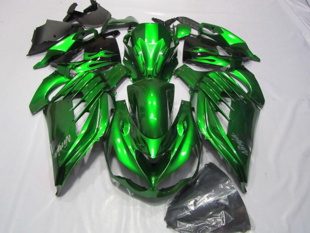 Carénage Moto ZX14R ZZR 1400 2012-2021 - Vert Blanc Ninja Décalque Carénage Moto ZX14R ZZR 1400 2012-2021 - Vert Blanc Ninja Décalque