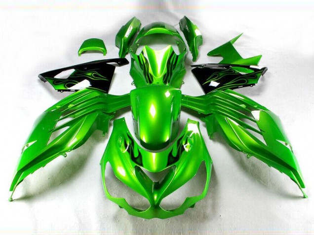 Carénage Moto ZX14R ZZR 1400 2012-2021 - Vert Noir Carénage Moto ZX14R ZZR 1400 2012-2021 - Vert Noir