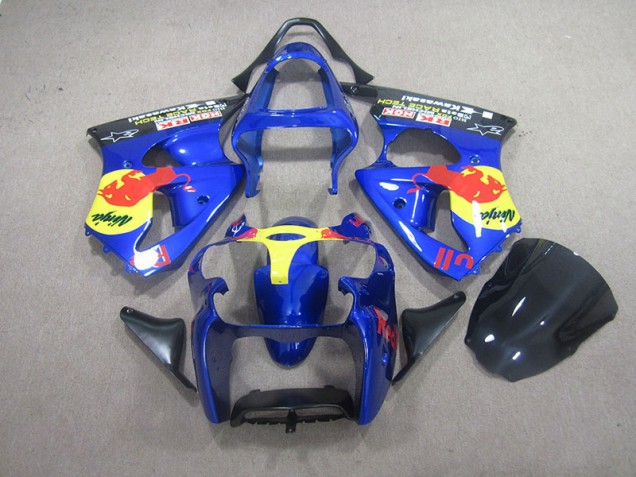 Carénage Moto ZX6R 2000-2002 - Bleu Red Bull Ninja Carénage Moto ZX6R 2000-2002 - Bleu Red Bull Ninja