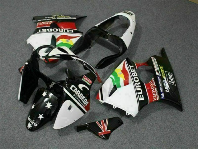 Carénage Moto ZX6R 2000-2002 - Noir Blanc Eurobet Carénage Moto ZX6R 2000-2002 - Noir Blanc Eurobet