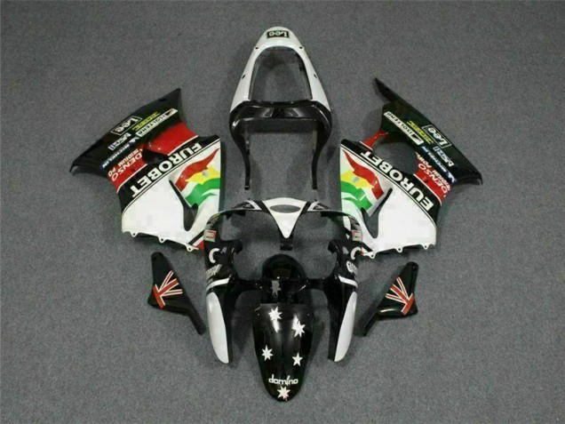 Carénage Moto ZX6R 2000-2002 - Noir Blanc Eurobet Carénage Moto ZX6R 2000-2002 - Noir Blanc Eurobet