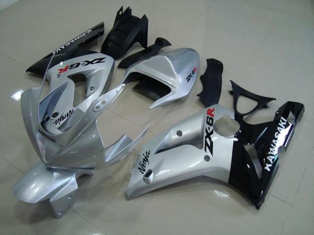 Carénage Moto ZX6R 2003-2004 - Argent Noir Carénage Moto ZX6R 2003-2004 - Argent Noir