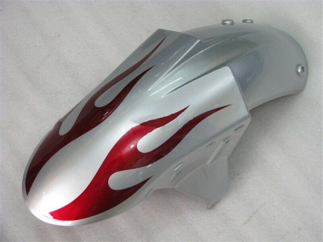 Carénage Moto ZX6R 2005-2006 - Argent Rouge Flamme Carénage Moto ZX6R 2005-2006 - Argent Rouge Flamme