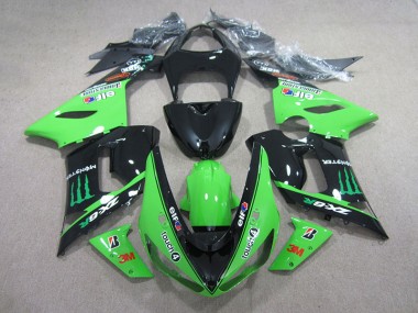 Carénage Moto ZX6R 2005-2006 - Noir Vert 3M Touch4 Monster