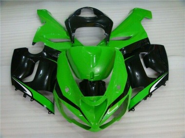 Carénage Moto ZX6R 2005-2006 - Vert Blanc Noir