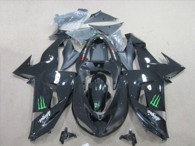 Carénage Moto ZX6R 2007-2008 - Noir Ninja Vert Monster