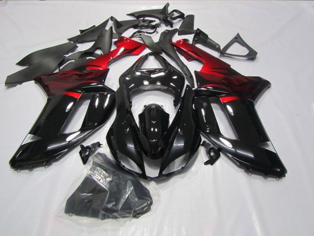 Carénage Moto ZX6R 2007-2008 - Noir Rouge Carénage Moto ZX6R 2007-2008 - Noir Rouge