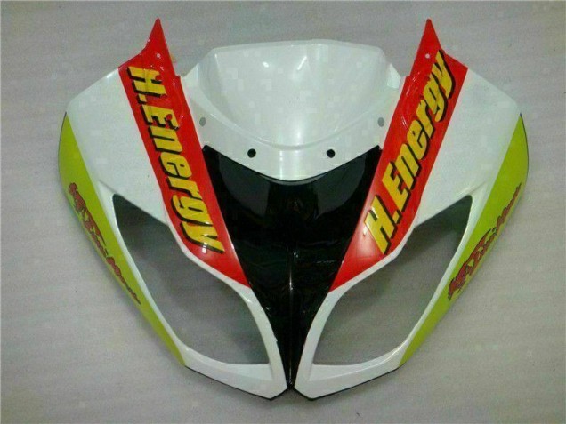 Carénage Moto ZX6R 2009-2012 - Blanc Rouge H. Énergie Carénage Moto ZX6R 2009-2012 - Blanc Rouge H. Énergie