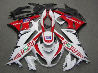 Carénage Moto ZX6R 2009-2012 - Blanc Rouge Rapid