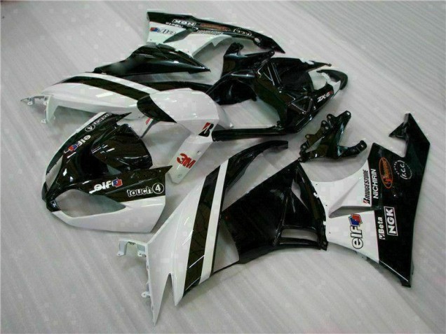 Carénage Moto ZX6R 2009-2012 - Noir Blanc 3M Touch4 Carénage Moto ZX6R 2009-2012 - Noir Blanc 3M Touch4