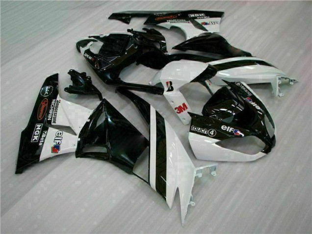 Carénage Moto ZX6R 2009-2012 - Noir Blanc 3M Touch4 Carénage Moto ZX6R 2009-2012 - Noir Blanc 3M Touch4