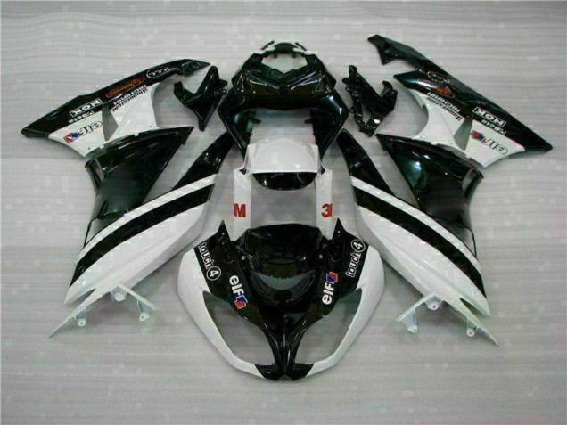 Carénage Moto ZX6R 2009-2012 - Noir Blanc 3M Touch4 Carénage Moto ZX6R 2009-2012 - Noir Blanc 3M Touch4