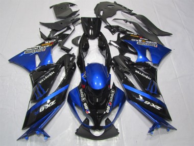 Carénage Moto ZX6R 2009-2012 - Noir Bleu Monster